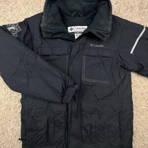 Columbia Jacket Youth 10/12 Black Full Zip Nylon Winter Skiing Kicks For Kids